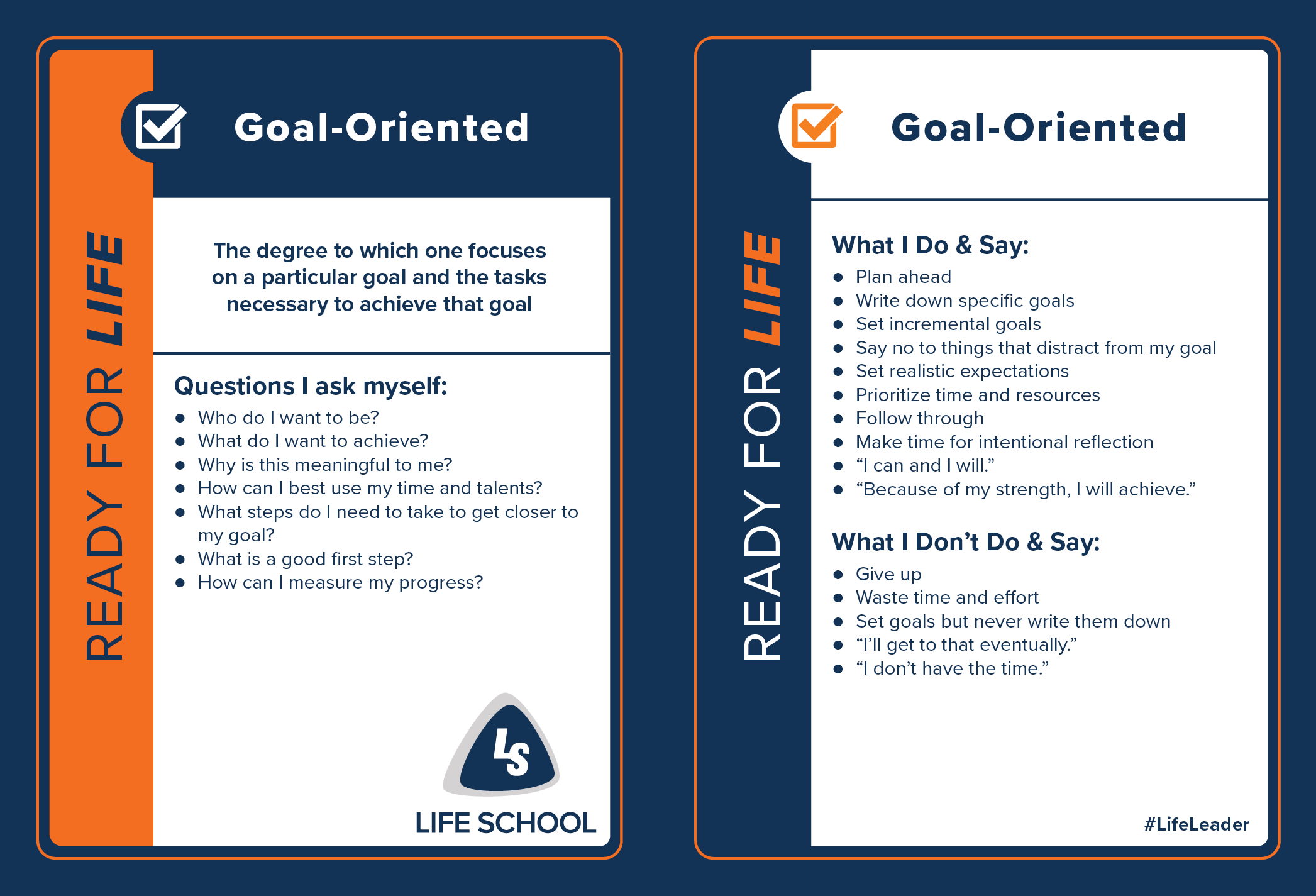 LL Action Card - Goal-Oriented - English